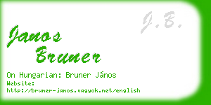 janos bruner business card